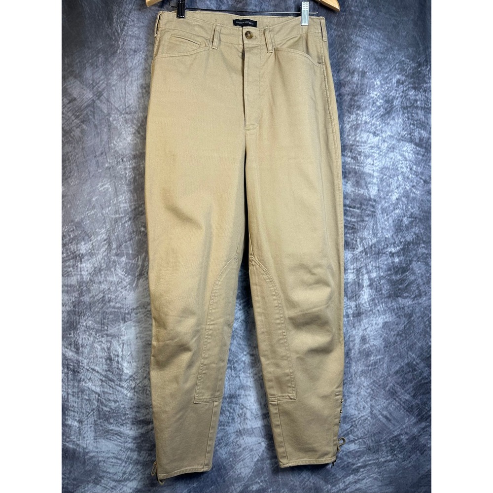 Banana Republic Riding Pant Women 8L Khaki High Rise Lace Up Cinch Back 444851